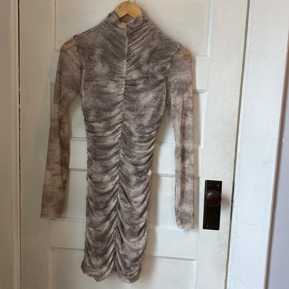 Zara Draped Long Sleeve Mini Dress, Size M - Picture 8 of 17